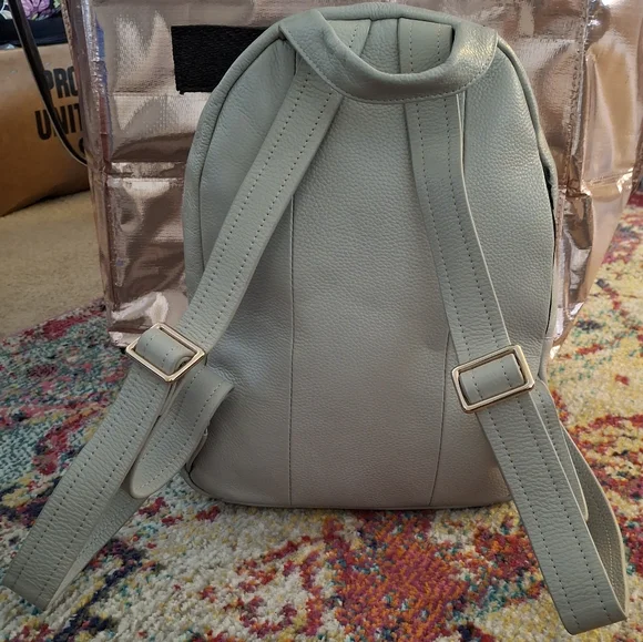 Grey Leather Backpack - Picture 2 of 6